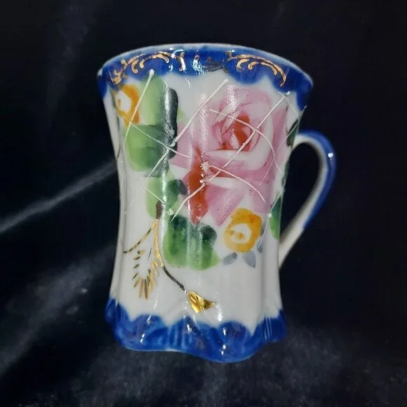 Nippon Hand Painted CHOCOLATE POT Cobalt Blue Gold Florial 12pc Set Antique - Picture 16 of 16